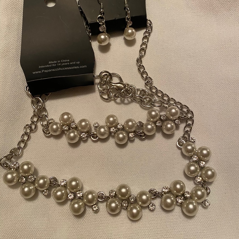 Pearl Set- necklace, bracelet, and earrings